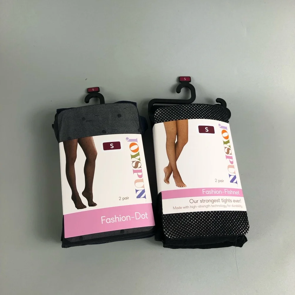 Joyspun Women's Fashion Fishnet 2Pack Bundle Size S